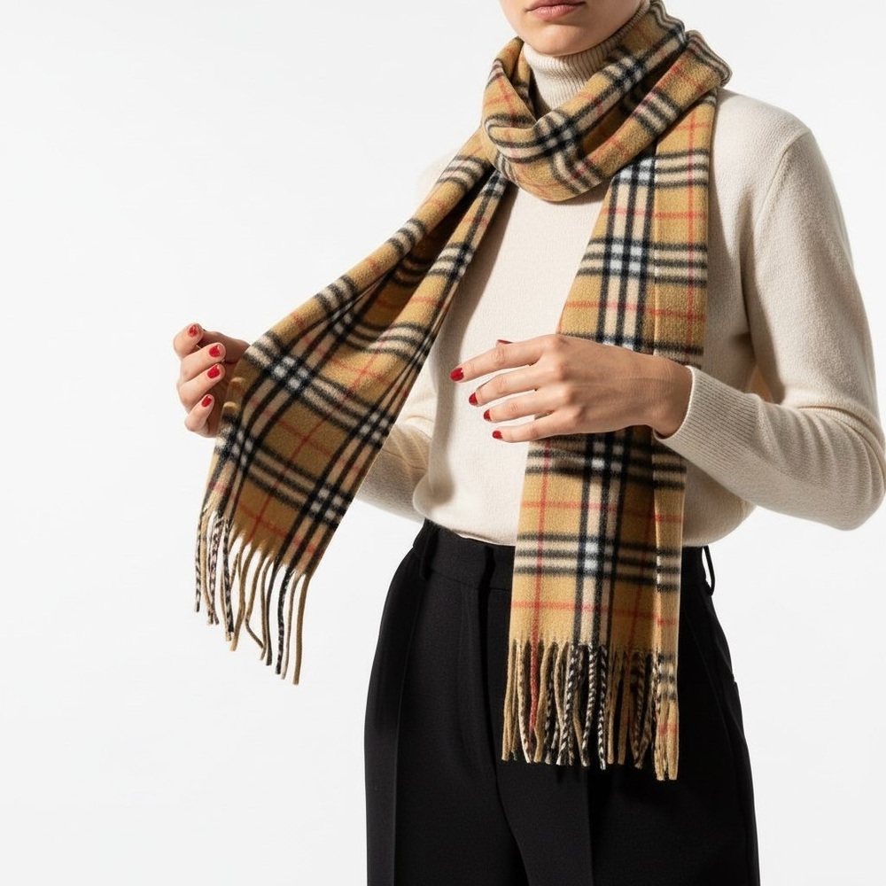 ROYAL ROSSI PLAID CASHMERE SCARF - Picture 10 of 10